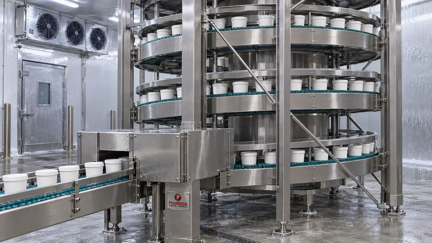 FIC-branded meat and poultry freezing conveyor