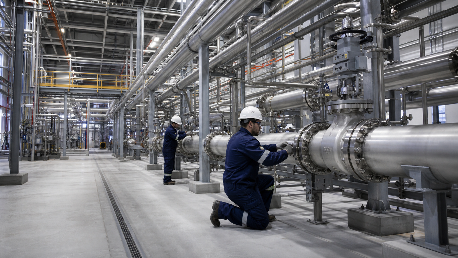 Industrial process piping installation